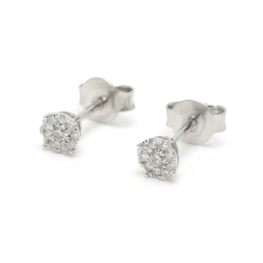 Comuniones Joyeria Antonio Cumplido Pendientes | Pendientes Diamantes Oro Blanco Roset N Peque O