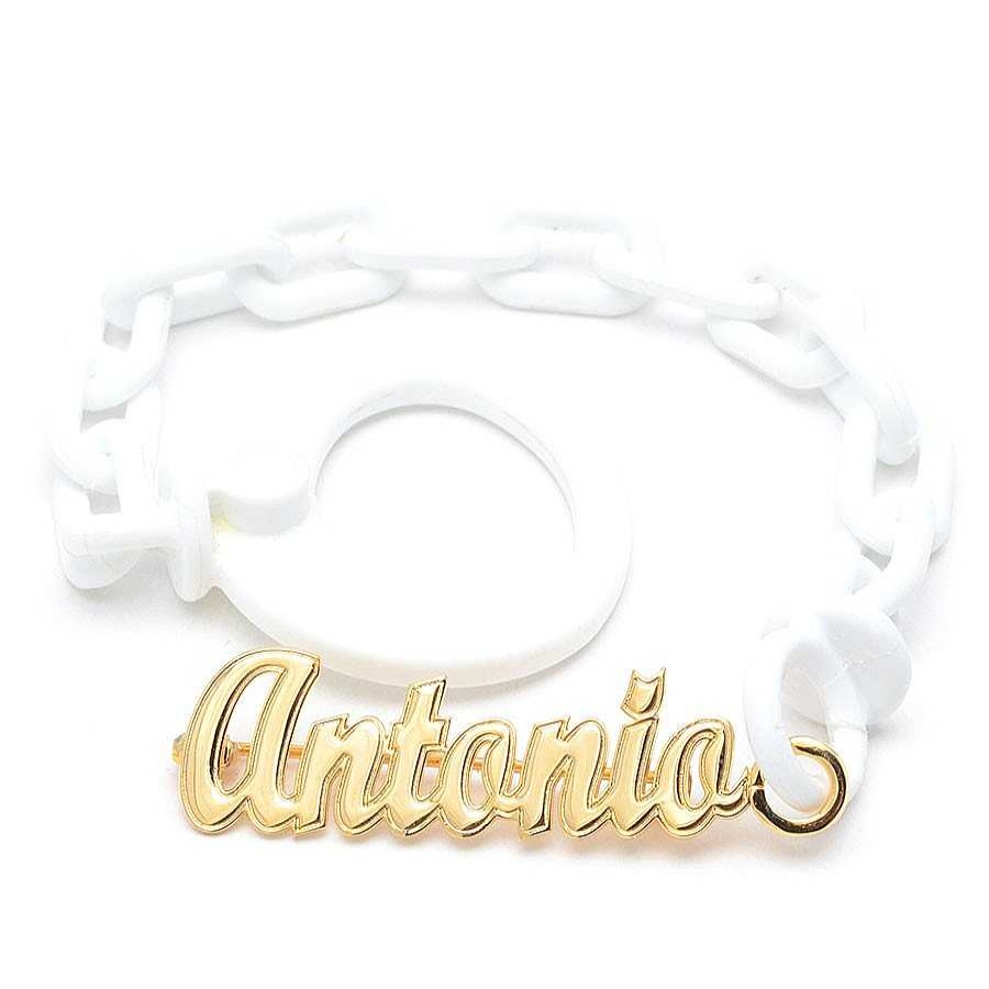 Beb Joyeria Antonio Cumplido | Chupetero Dorado Beb Nombre Personalizable