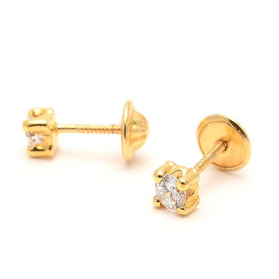 Beb Joyeria Antonio Cumplido | Pendientes Oro Cuadrado Circonita