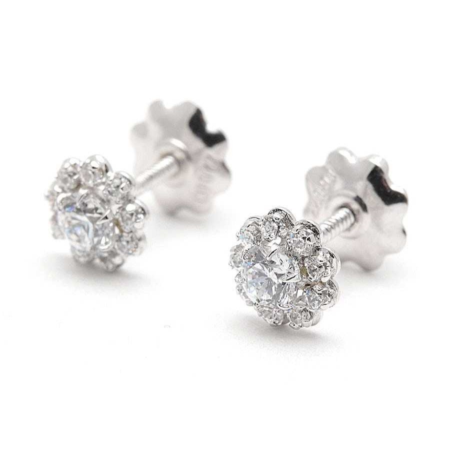 Beb Joyeria Antonio Cumplido | Pendientes Oro Blanco Roset N Circonitas