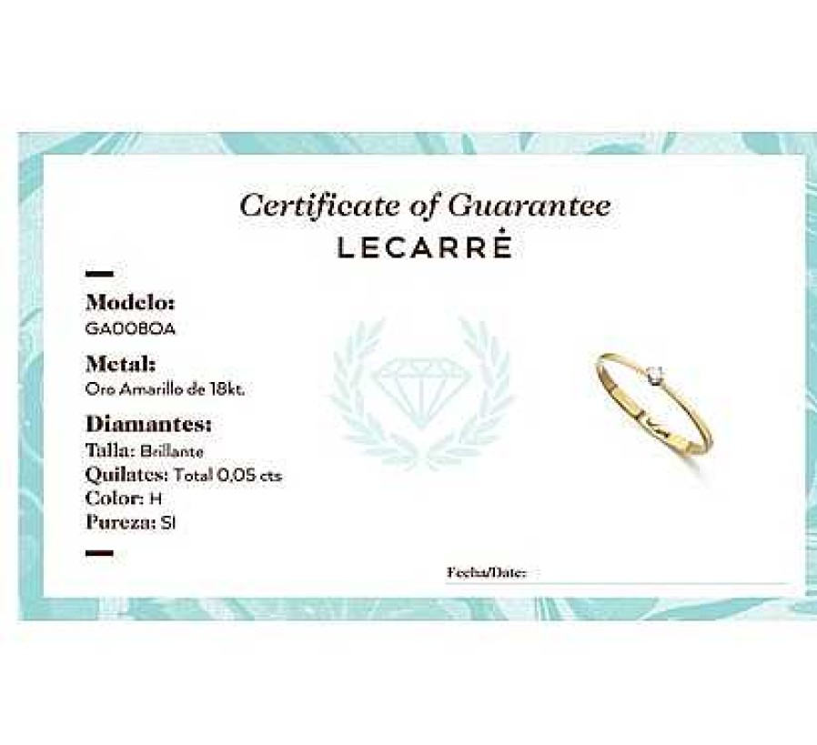 Boda Joyeria Antonio Cumplido | Anillo Oro Lecarr Solitario Diamante