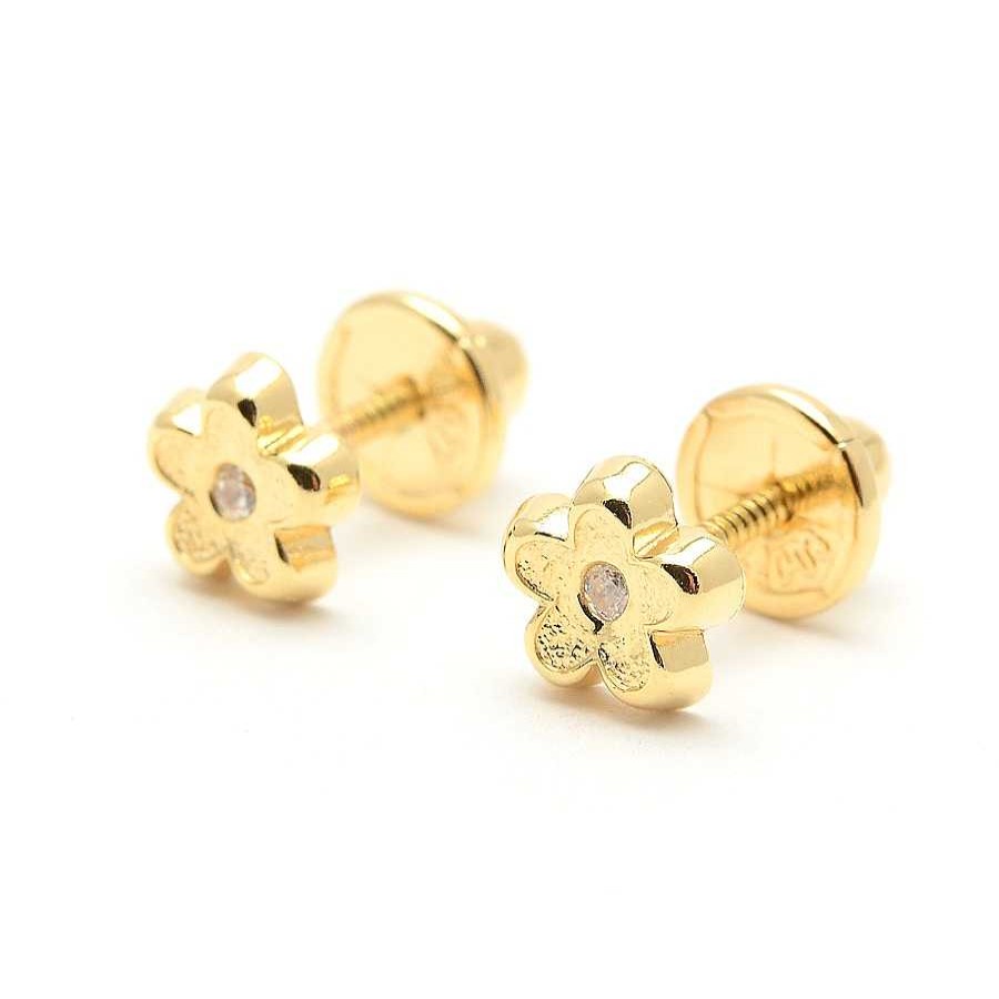 Beb Joyeria Antonio Cumplido | Pendientes Oro Flor Circonita