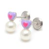 Beb Joyeria Antonio Cumplido | Pendientes Plata Perla Coraz N Lila