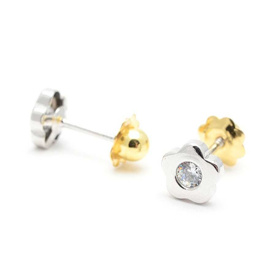 Beb Joyeria Antonio Cumplido | Pendientes Oro Flor Circonita