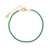 Pulseras Joyeria Antonio Cumplido | Pulsera Plata Riviere Dorada Circonitas Verdes