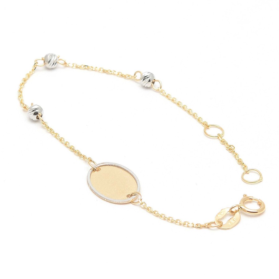 Beb Joyeria Antonio Cumplido | Pulsera Oro Beb Placa Lateral