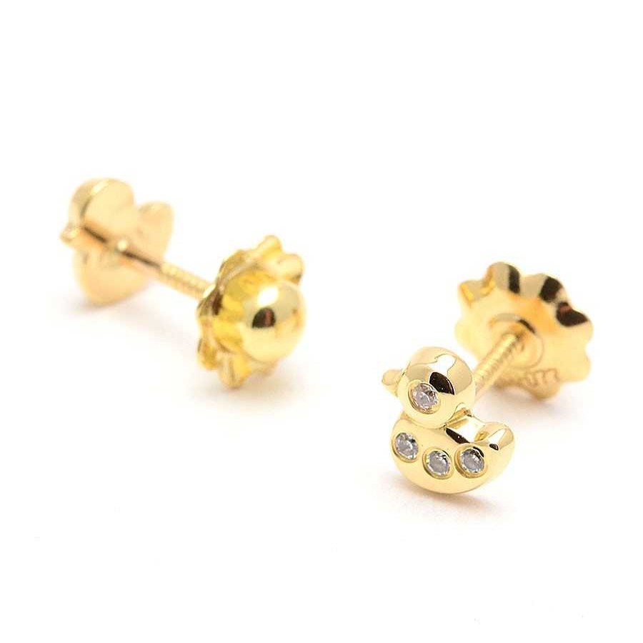 Beb Joyeria Antonio Cumplido | Pendientes Oro Patitos Circonitas