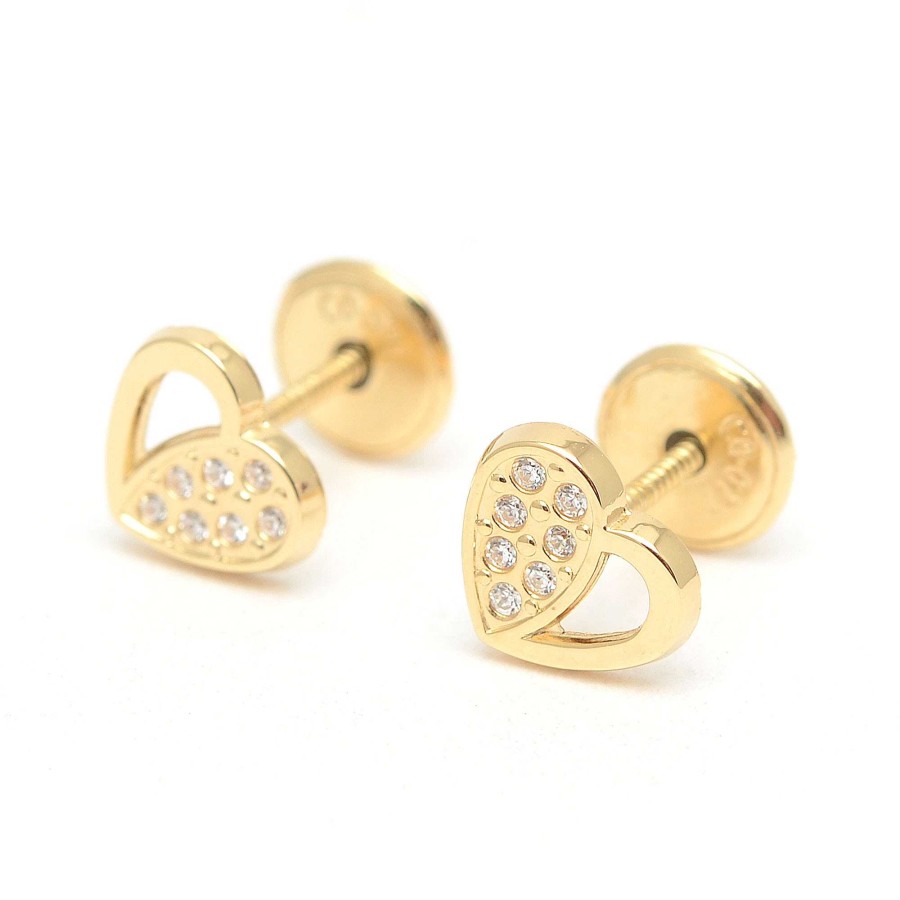 Beb Joyeria Antonio Cumplido | Pendientes Oro Beb Coraz N Circonitas