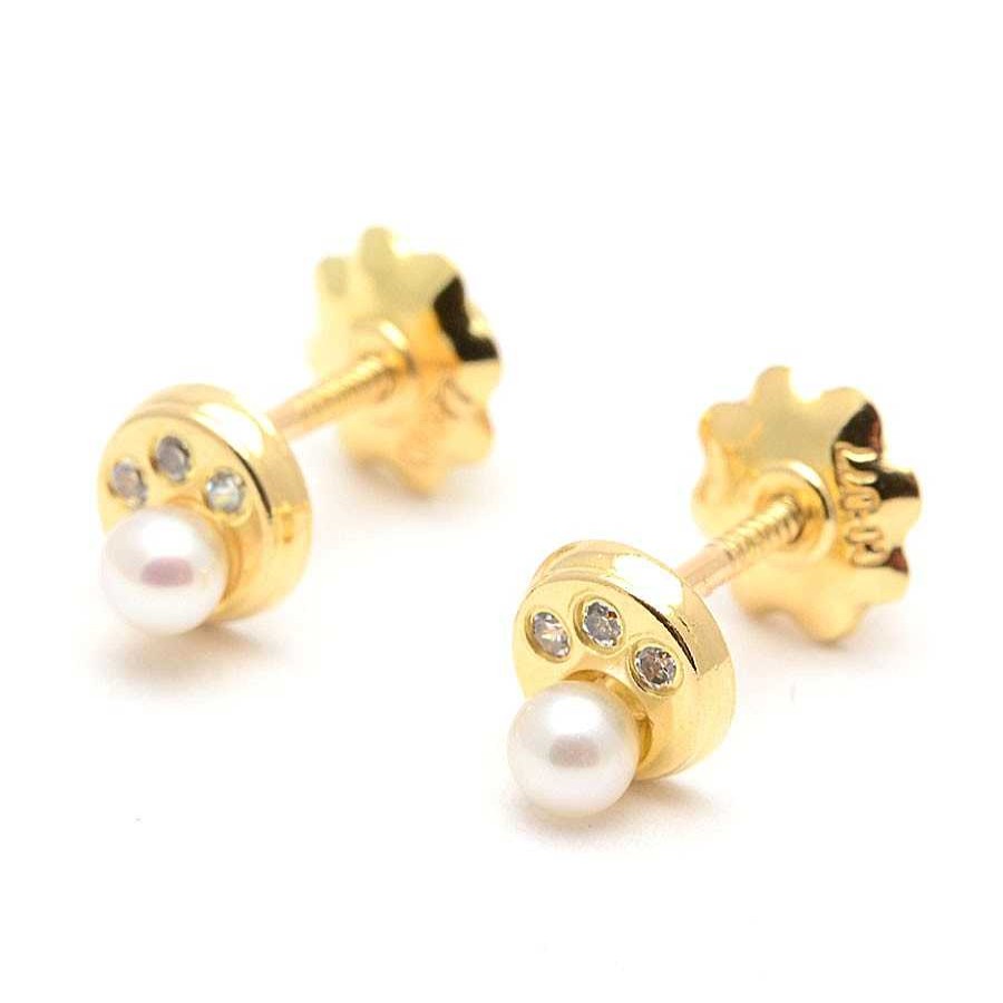 Beb Joyeria Antonio Cumplido | Pendientes Oro Perla Circonitas