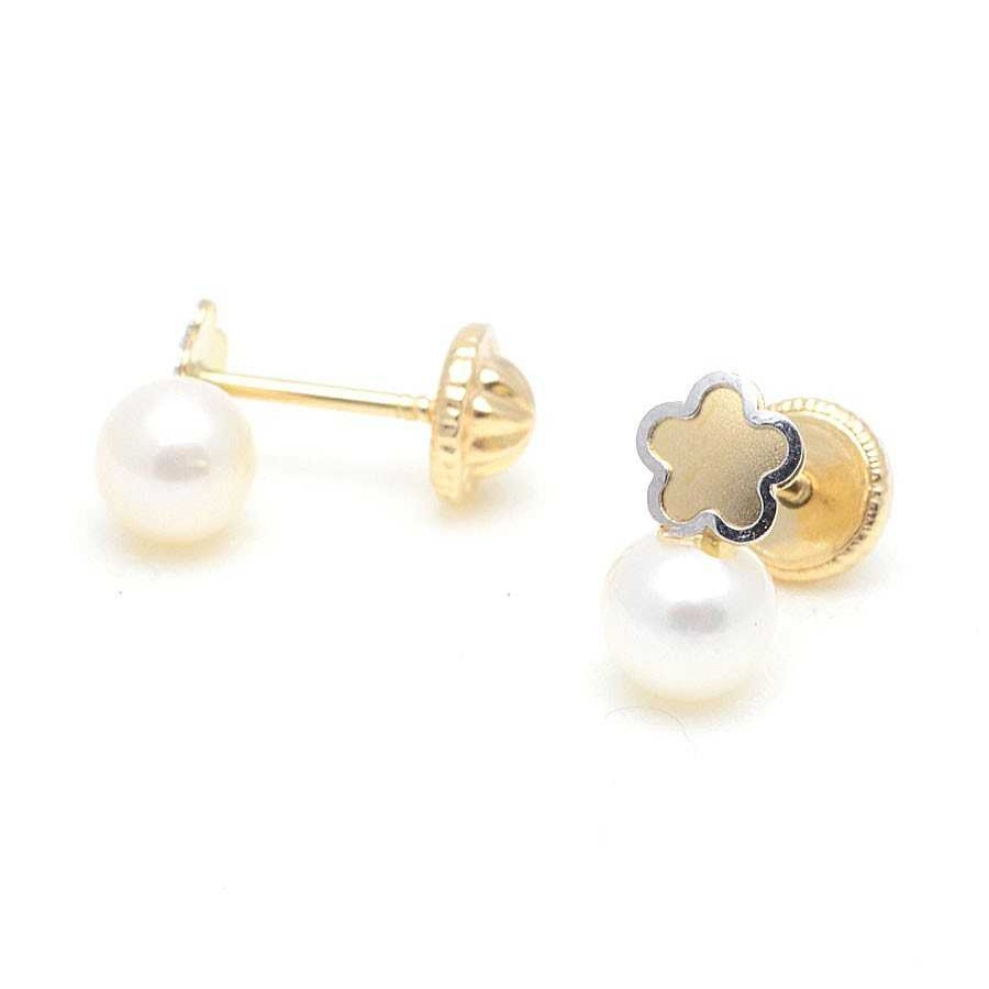 Beb Joyeria Antonio Cumplido | Pendientes Oro Perla Flor