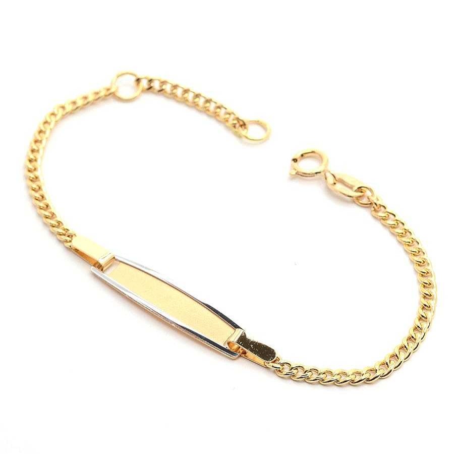 Beb Joyeria Antonio Cumplido | Pulsera Oro Beb Placa Nombre Bicolor