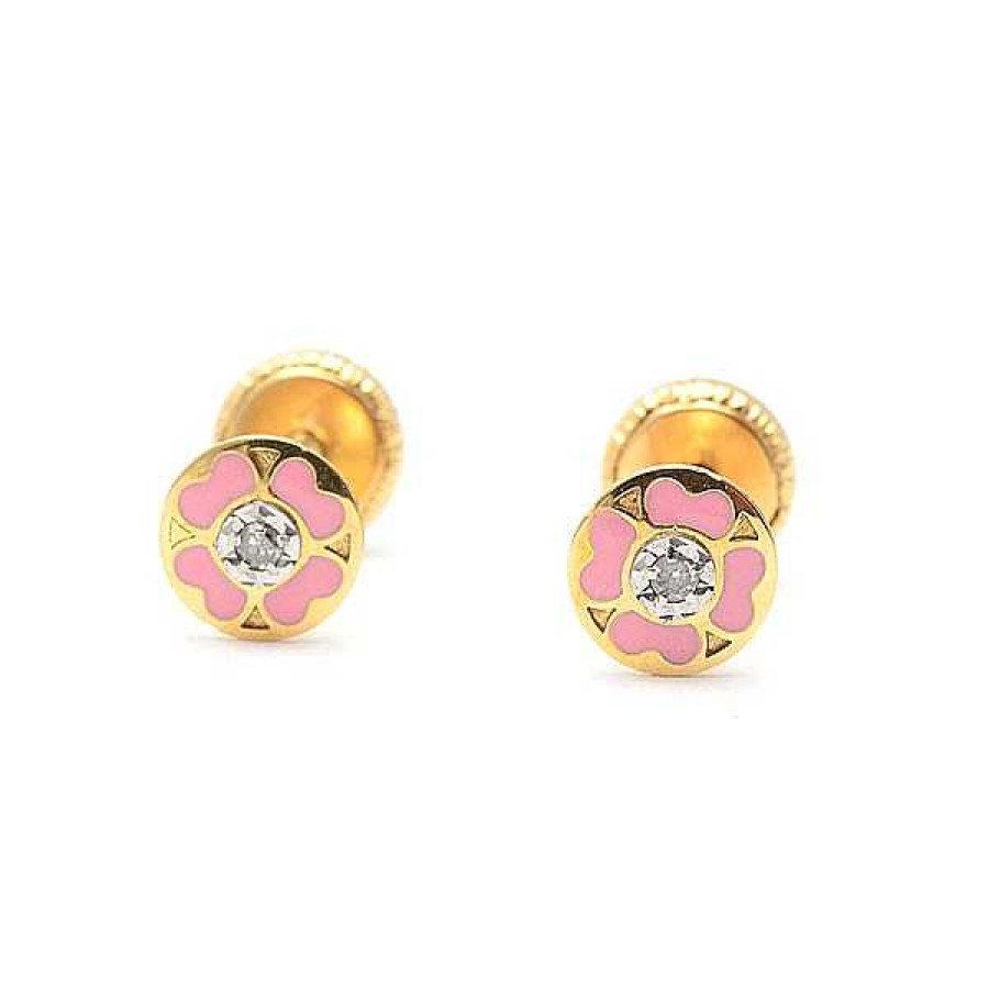 Beb Joyeria Antonio Cumplido | Pendientes Oro Tr Bol Rosa