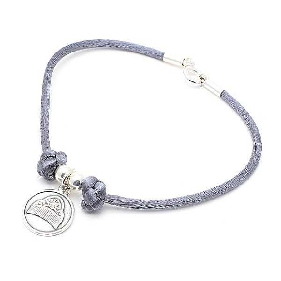 Fallas Joyeria Antonio Cumplido | Pulsera Peineta Plata Cordon Gris