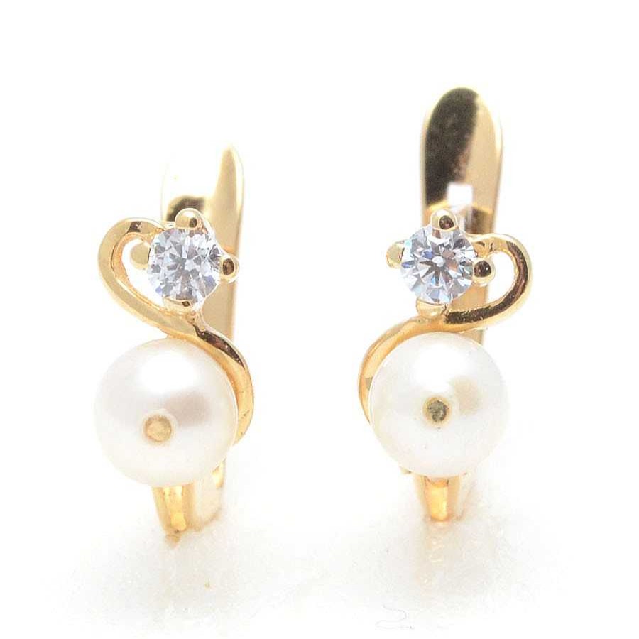 Beb Joyeria Antonio Cumplido | Pendientes Oro Perla Circonita