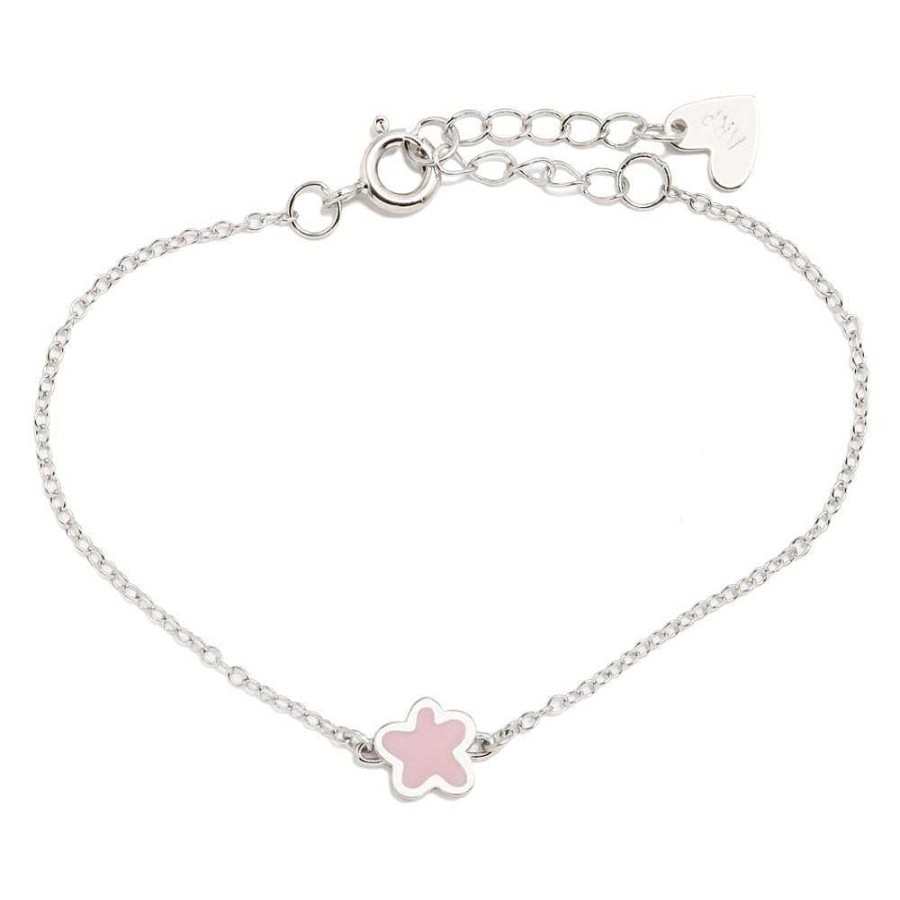 Pulseras Joyeria Antonio Cumplido | Pulsera Plata Agatha Flor Rosa