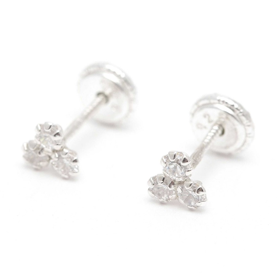 Beb Joyeria Antonio Cumplido | Pendientes Plata Rosca Tr Bol Circonitas