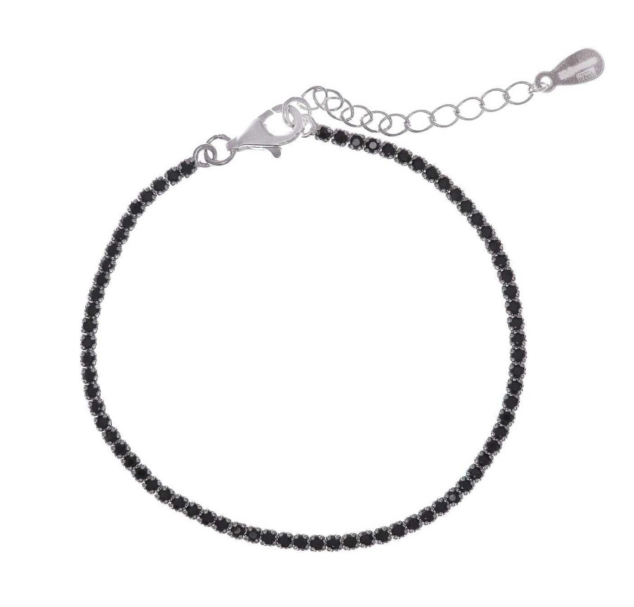 Pulseras Joyeria Antonio Cumplido | Pulsera Plata Riviere Circonitas Negras