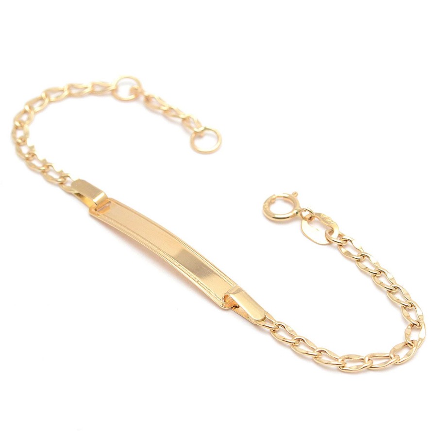 Beb Joyeria Antonio Cumplido | Pulsera Oro Beb Placa Nombre Biselada