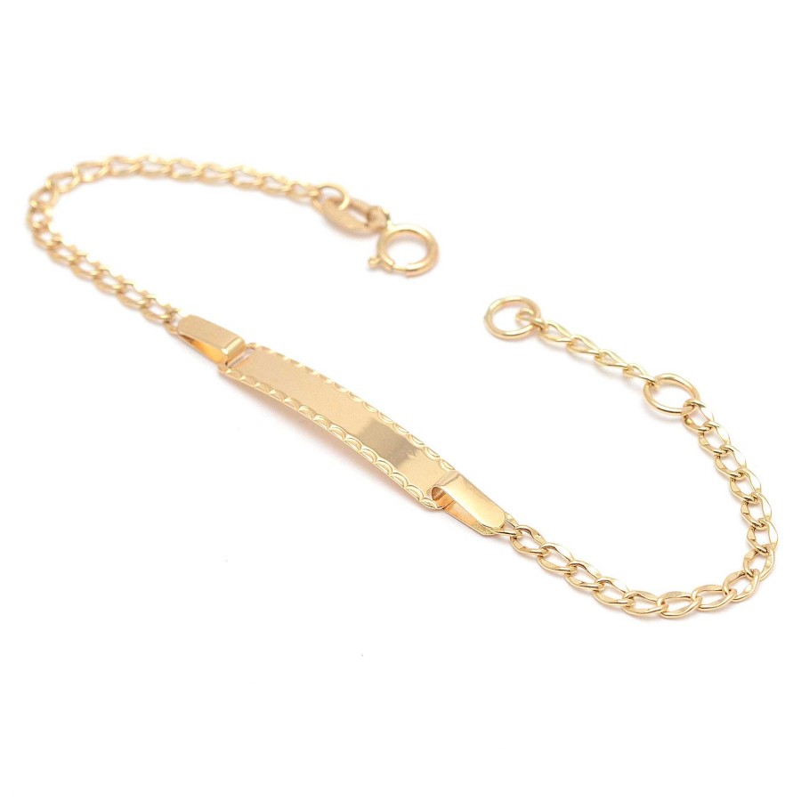 Beb Joyeria Antonio Cumplido | Pulsera Oro Beb Placa Nombre Biselada