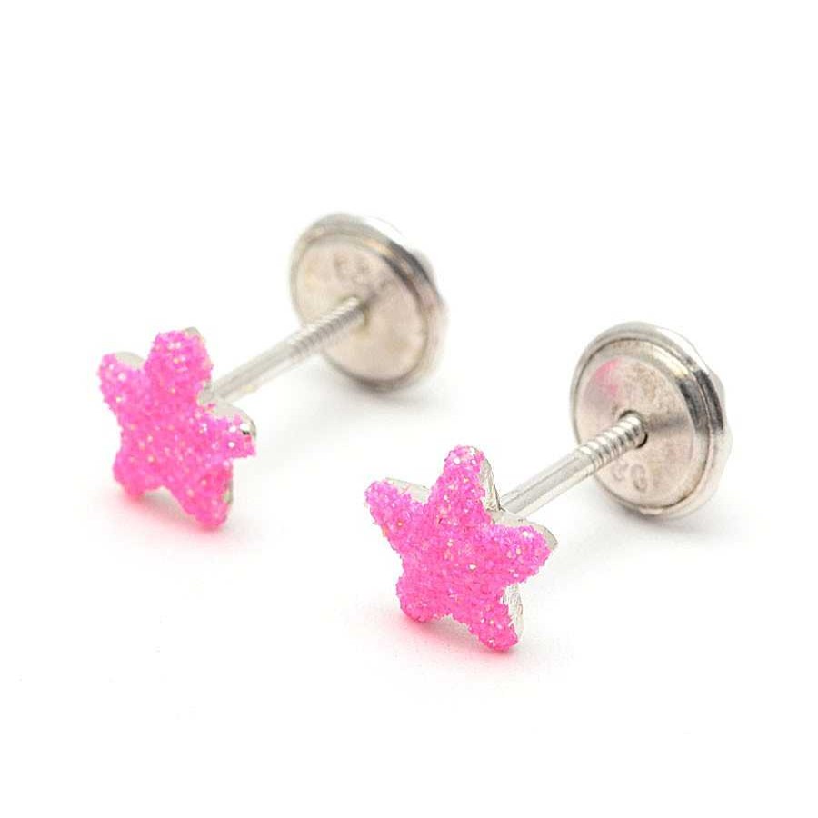 Beb Joyeria Antonio Cumplido | Pendientes Plata Estrella Fucsia