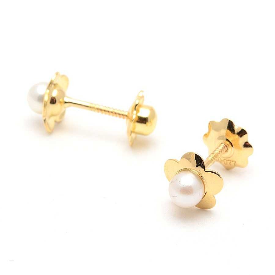 Beb Joyeria Antonio Cumplido | Pendientes Oro Flor Perla