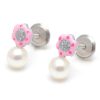 Beb Joyeria Antonio Cumplido | Pendientes Plata Perla Flor Rosa