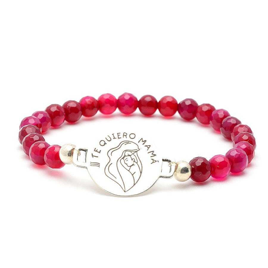 Comuniones Joyeria Antonio Cumplido Pulseras | Pulsera Madre Piedras Fucsia