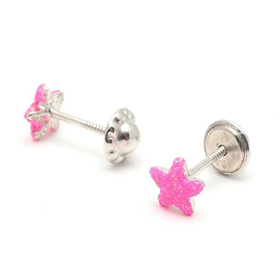 Beb Joyeria Antonio Cumplido | Pendientes Plata Estrella Fucsia