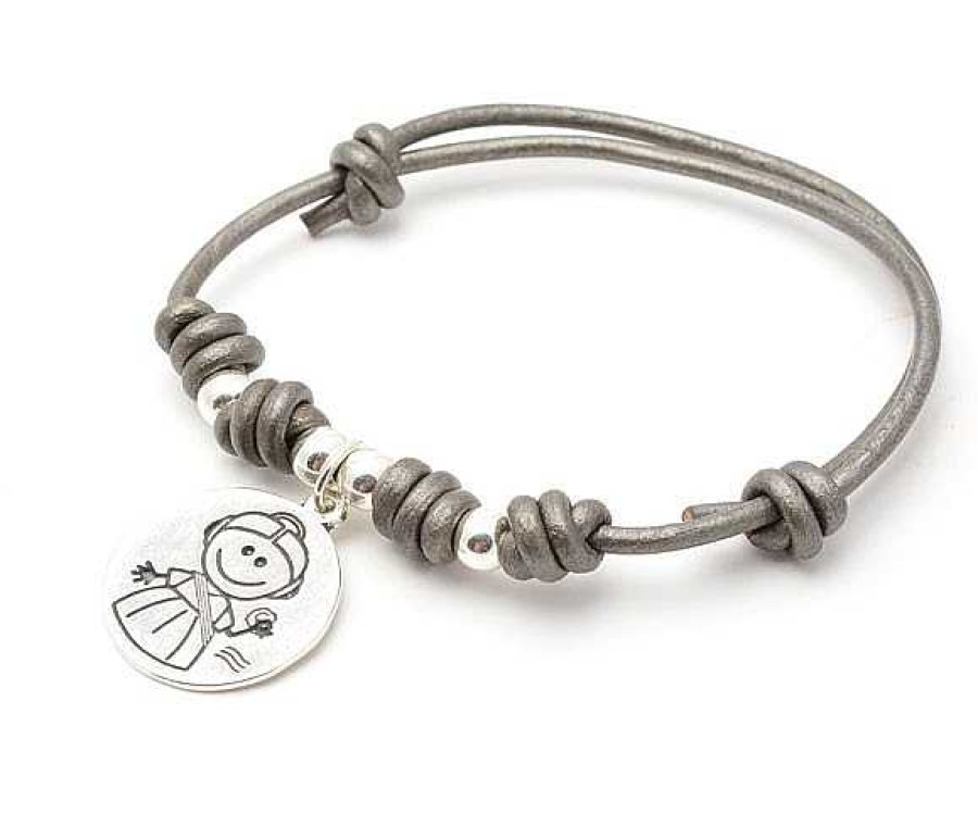 Fallas Joyeria Antonio Cumplido | Pulsera Fallera Plata Cord N Gris