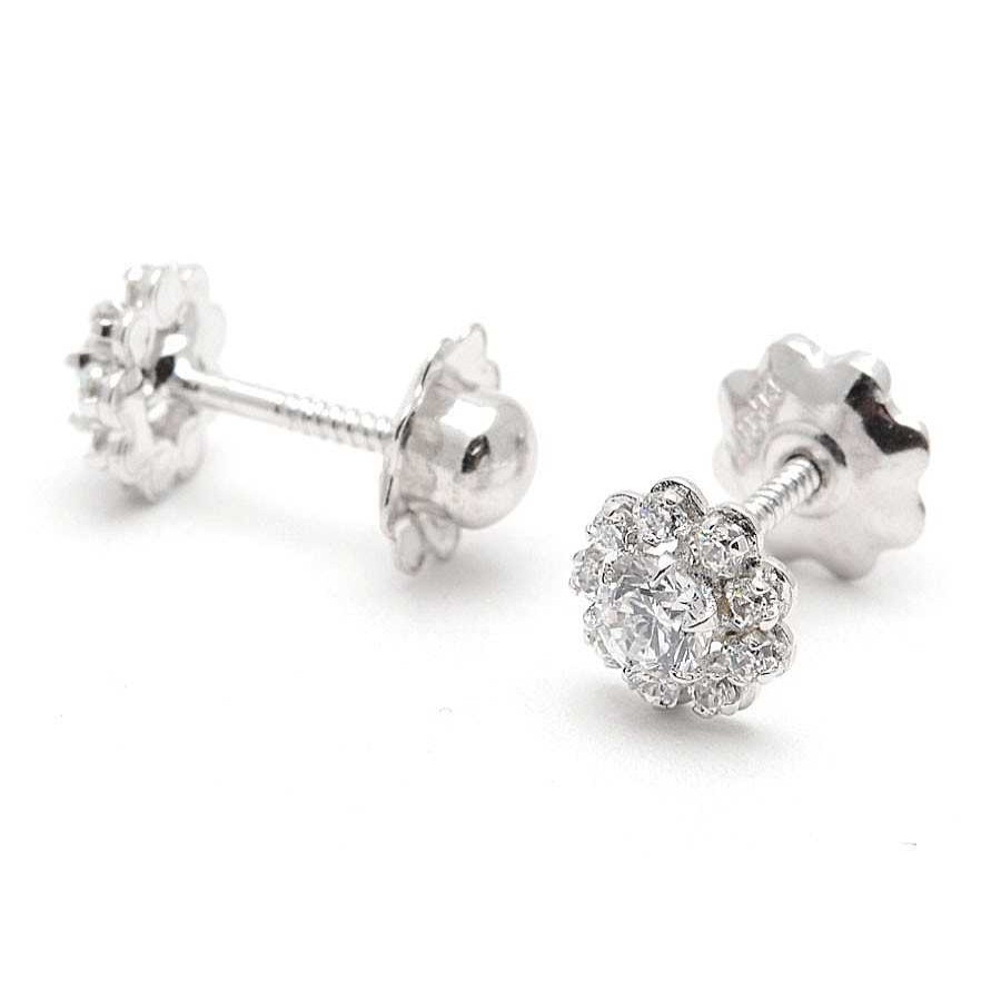 Beb Joyeria Antonio Cumplido | Pendientes Oro Blanco Roset N Circonitas