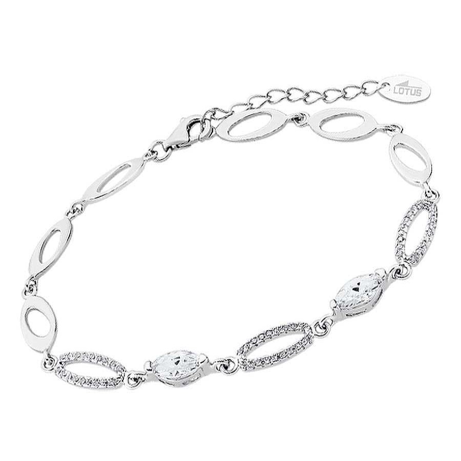 Pulseras Joyeria Antonio Cumplido | Pulsera Lotus Plata Ovalos Circonitas