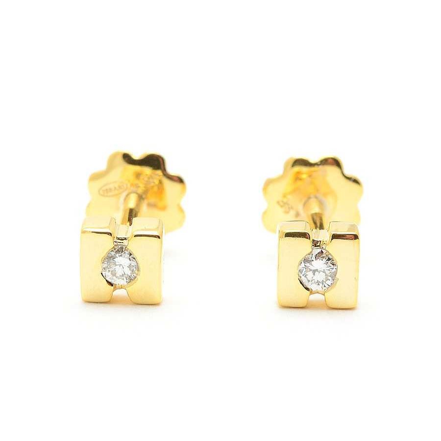 Beb Joyeria Antonio Cumplido | Pendientes Diamantes Oro Cuadrado