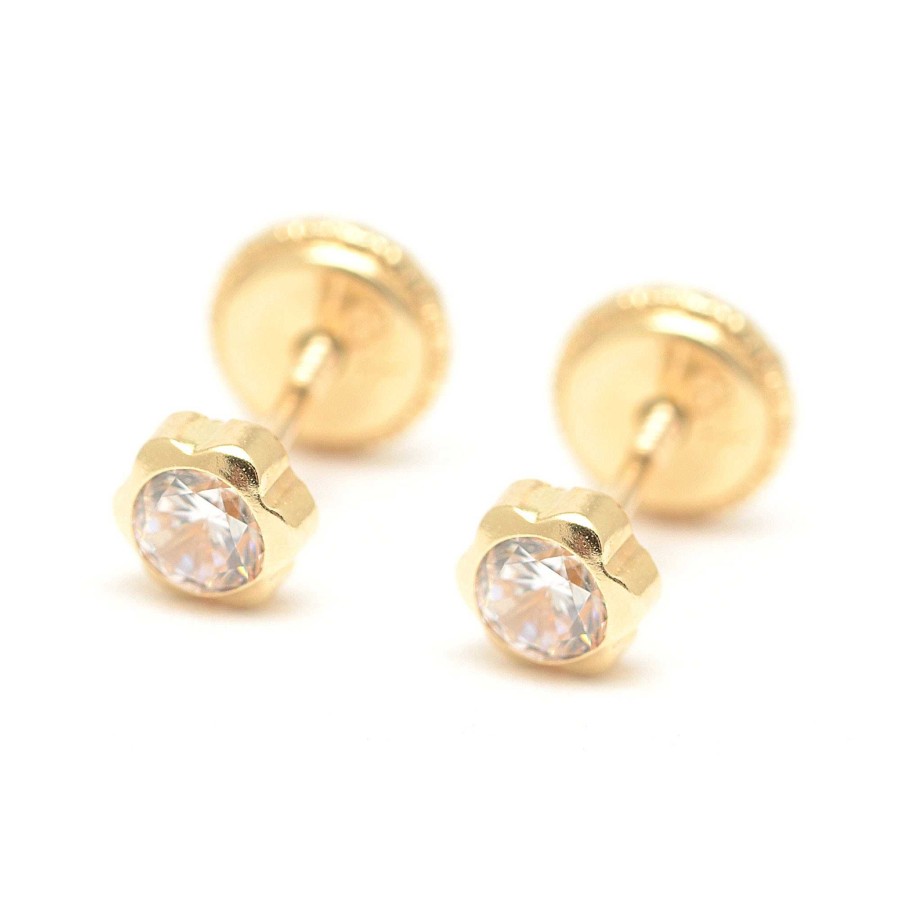 Beb Joyeria Antonio Cumplido | Pendientes Oro Flor Circonita