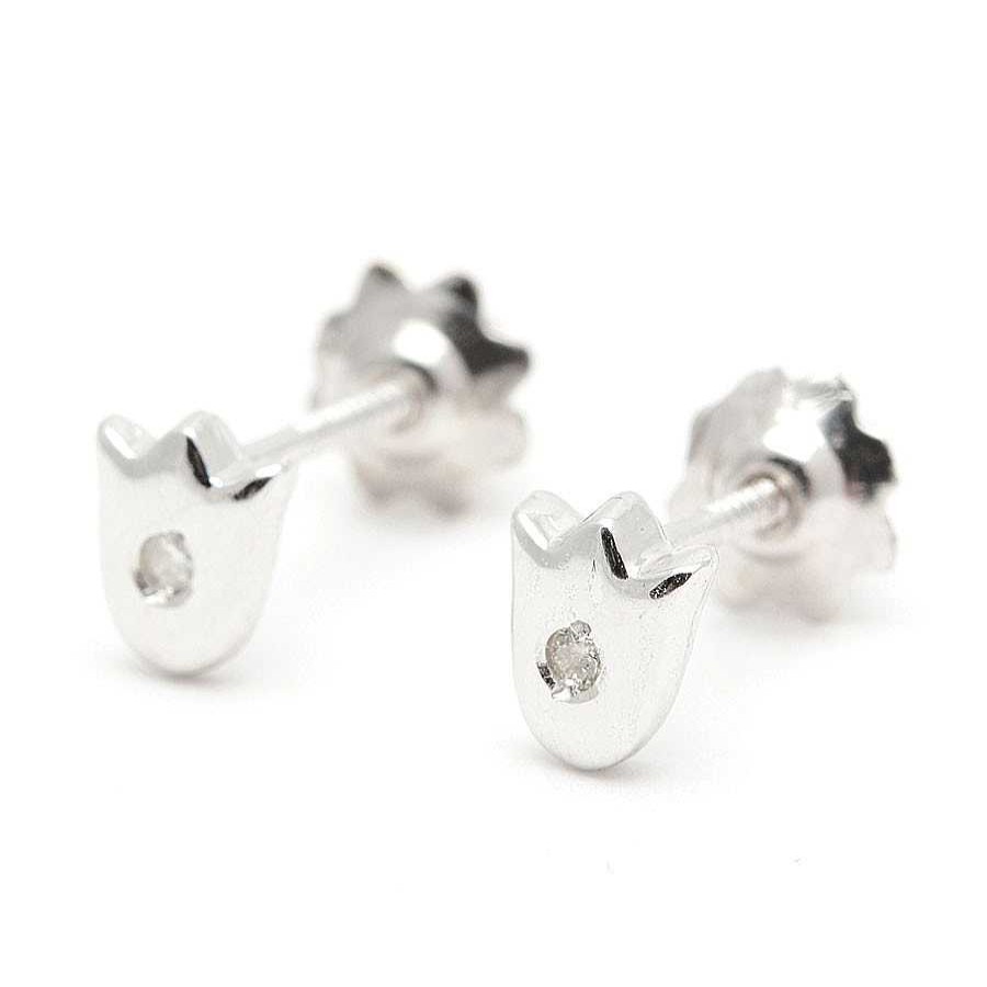 Beb Joyeria Antonio Cumplido | Pendientes Diamante Oro Blanco Tulip N