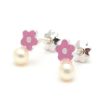 Beb Joyeria Antonio Cumplido | Pendientes Plata Flor Rosa Perla