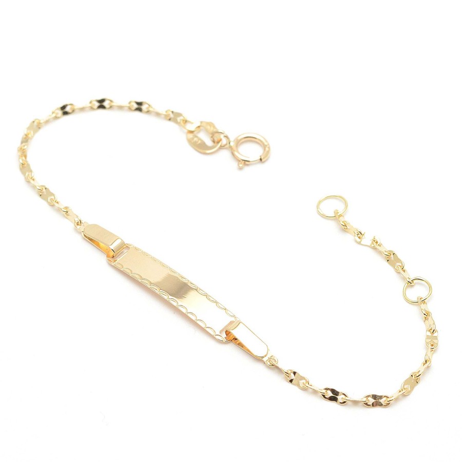 Beb Joyeria Antonio Cumplido | Pulsera Oro Beb Placa Biselada