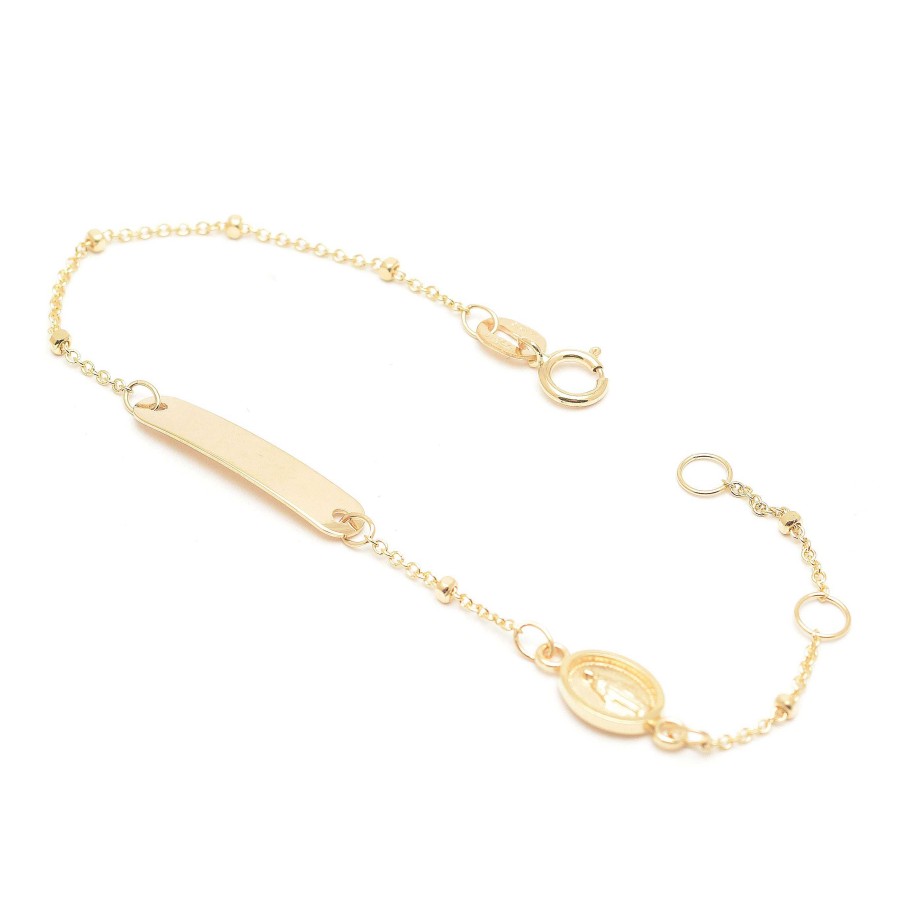 Beb Joyeria Antonio Cumplido | Pulsera Oro Beb Placa Virgen Milagrosa