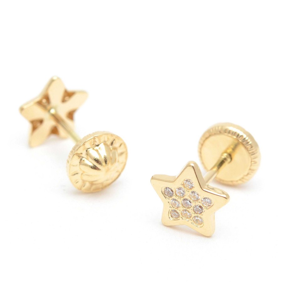 Beb Joyeria Antonio Cumplido | Pendientes Oro Beb Estrella Circonitas