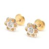 Beb Joyeria Antonio Cumplido | Pendientes Oro Beb Flor Bicolor Circonita