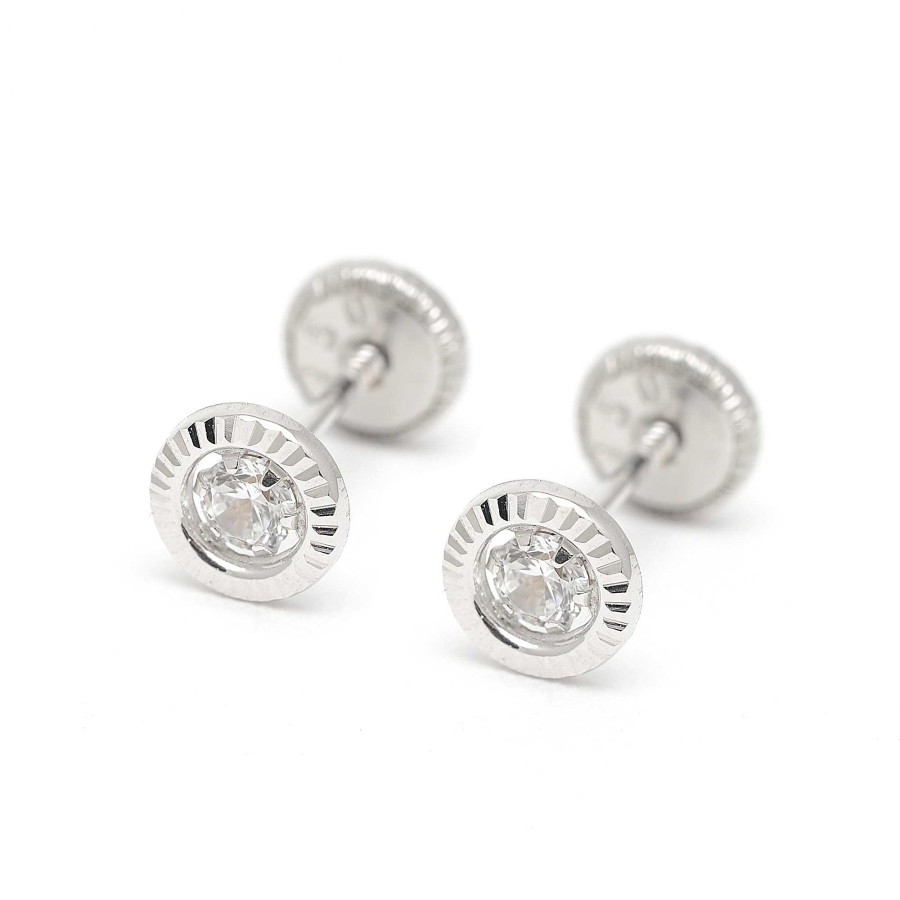 Beb Joyeria Antonio Cumplido | Pendientes Oro Blanco C Rculo Circonita