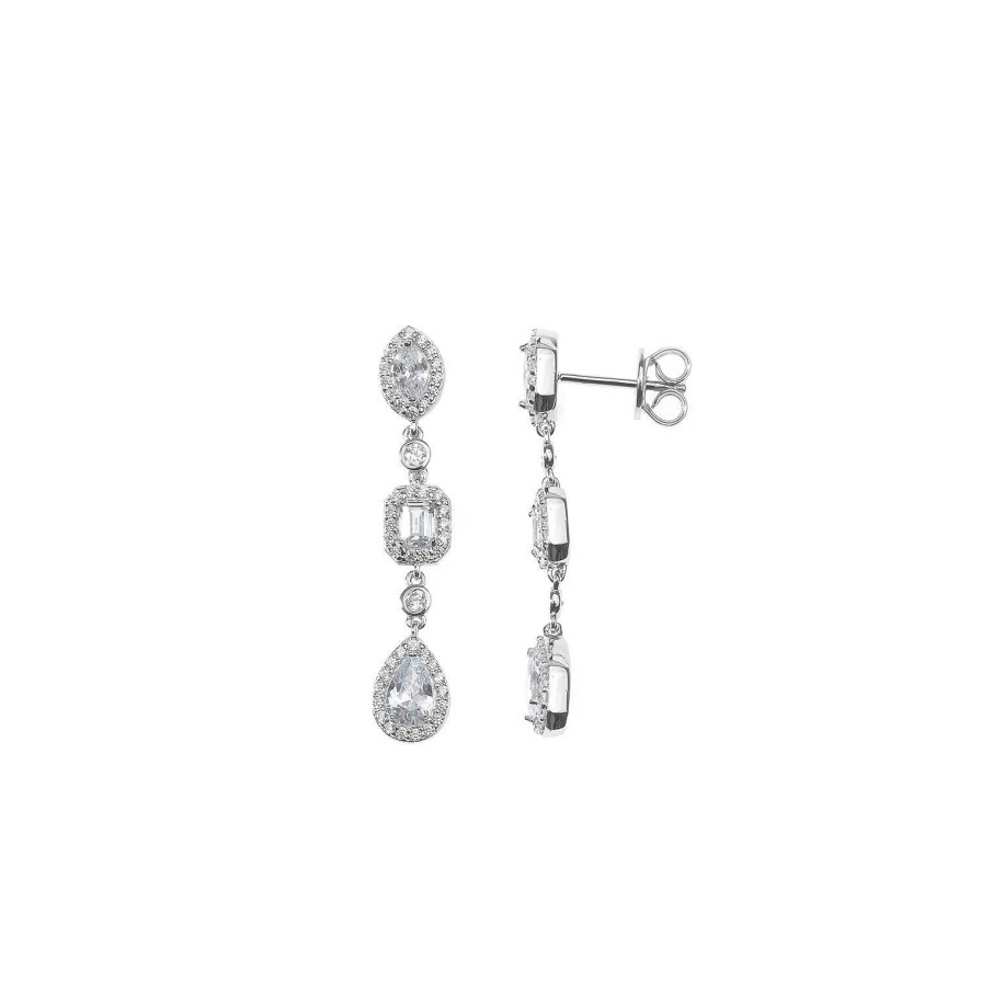 Boda Joyeria Antonio Cumplido | Pendientes Plata Largos Circonitas