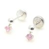 Beb Joyeria Antonio Cumplido | Pendientes Plata Bolita Cristal Rosa