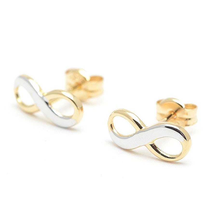 Pendientes Joyeria Antonio Cumplido | Pendientes Oro Ni A Infinito Bicolor