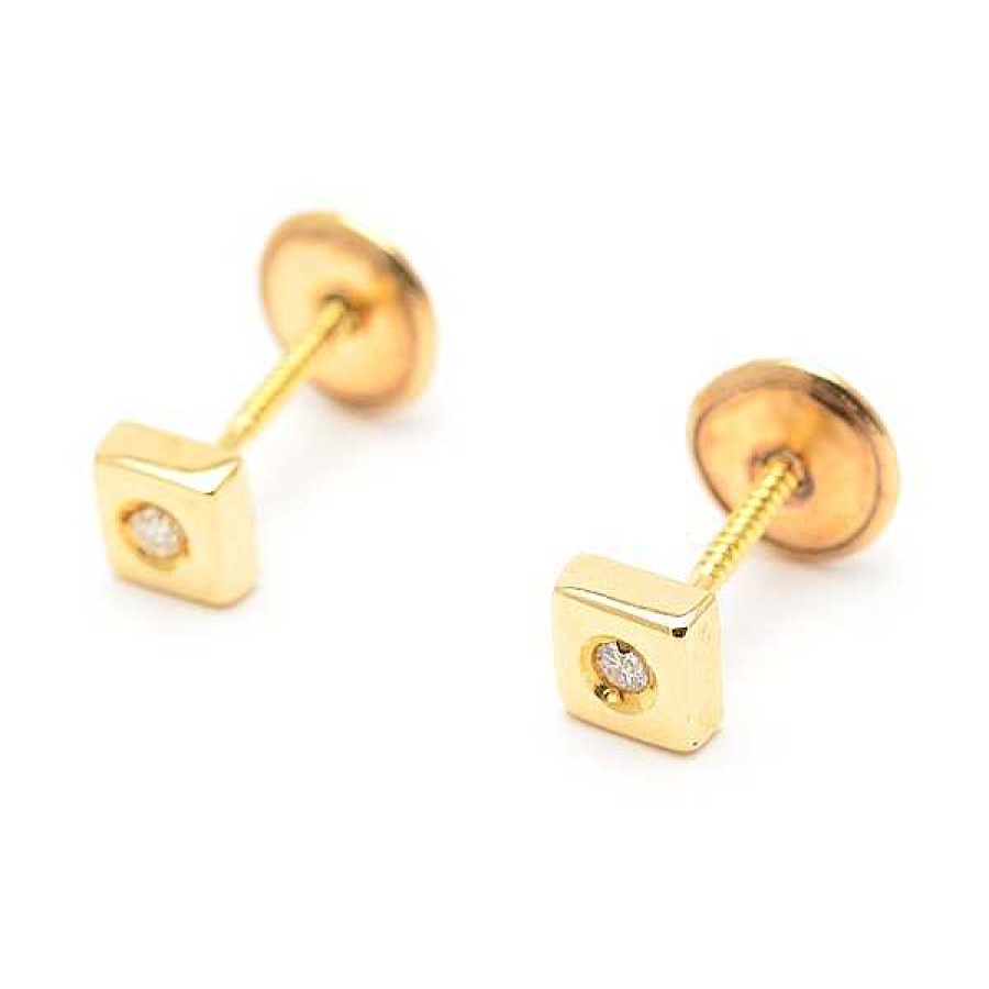 Beb Joyeria Antonio Cumplido | Pendientes Oro Cuadradito