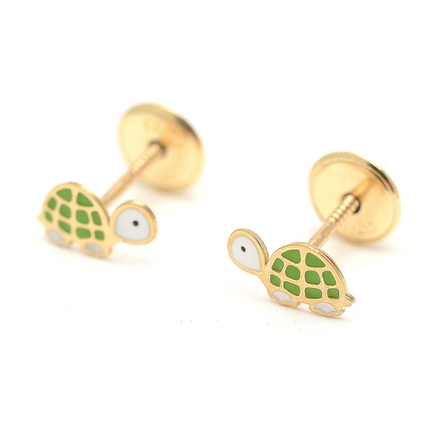 Beb Joyeria Antonio Cumplido | Pendientes Oro Beb Tortuga Verde