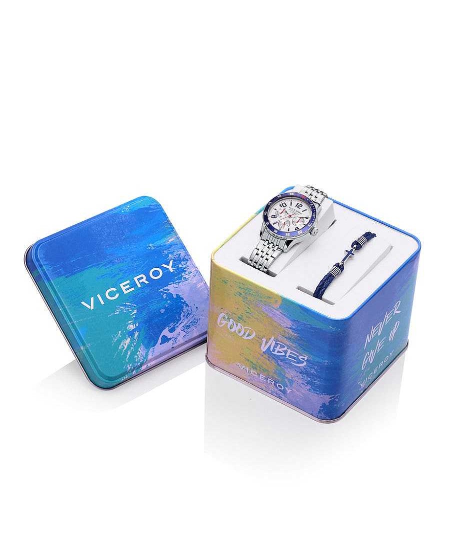 Comuniones Joyeria Antonio Cumplido Relojes | Estuche Reloj Viceroy Azul Ni O Con Pulsera