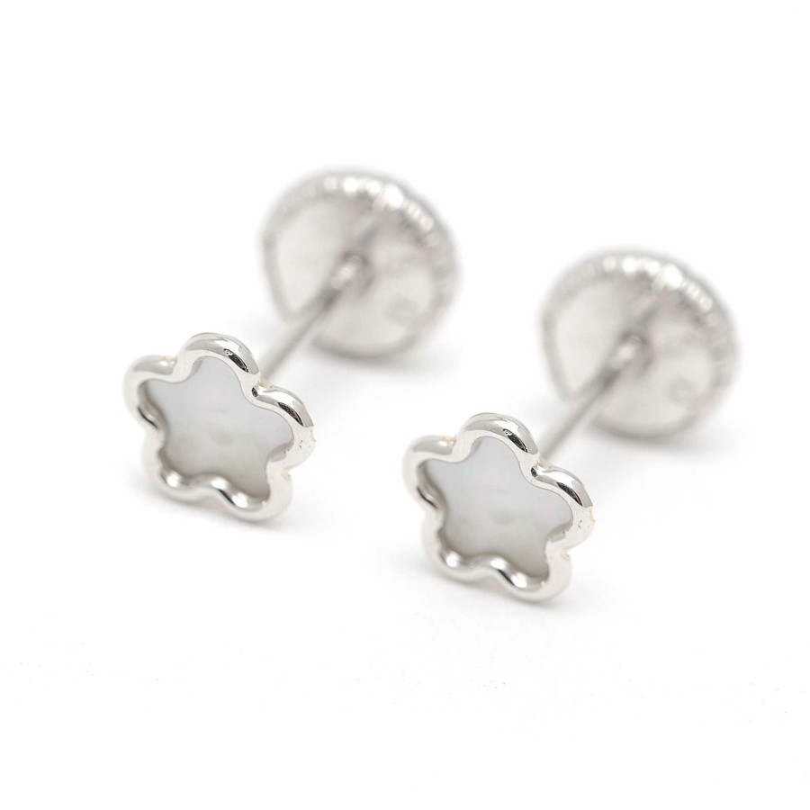 Beb Joyeria Antonio Cumplido | Pendientes Oro Blanco Flor N Car