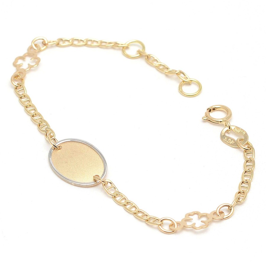 Beb Joyeria Antonio Cumplido | Pulsera Oro Beb Placa Nombre Tr Bol