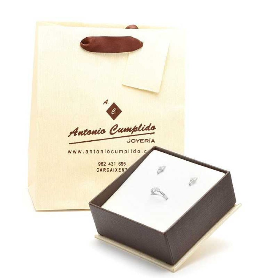 Comuniones Joyeria Antonio Cumplido Conjuntos | Conjunto Oro Blanco Roset N Circonitas