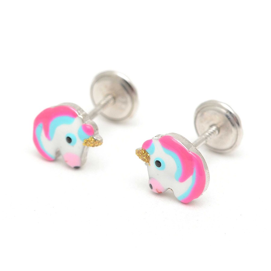 Beb Joyeria Antonio Cumplido | Pendientes Plata Unicornio Rosa